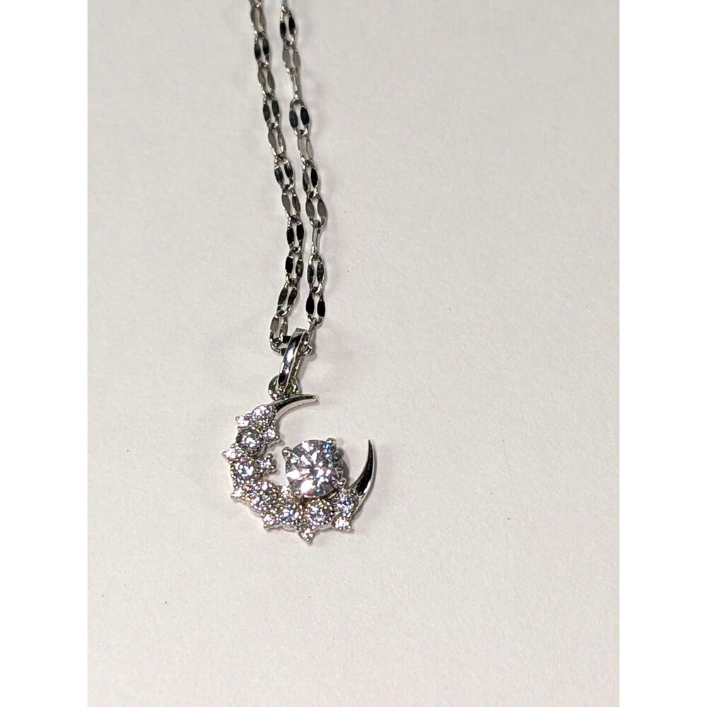 Half Moon Rhinestone Necklace - Picture 2 of 7